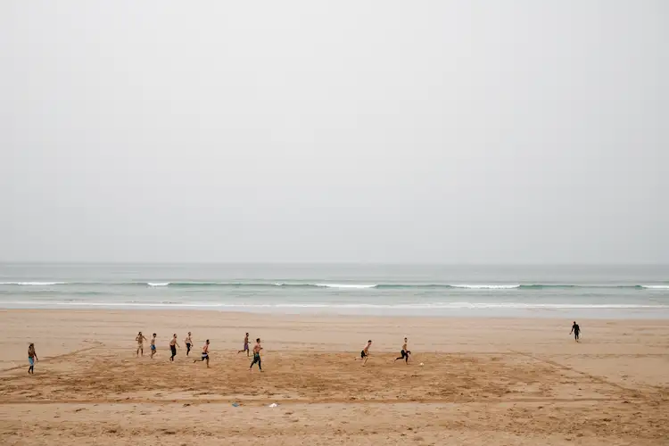 Green waves over the ocean in Agadir