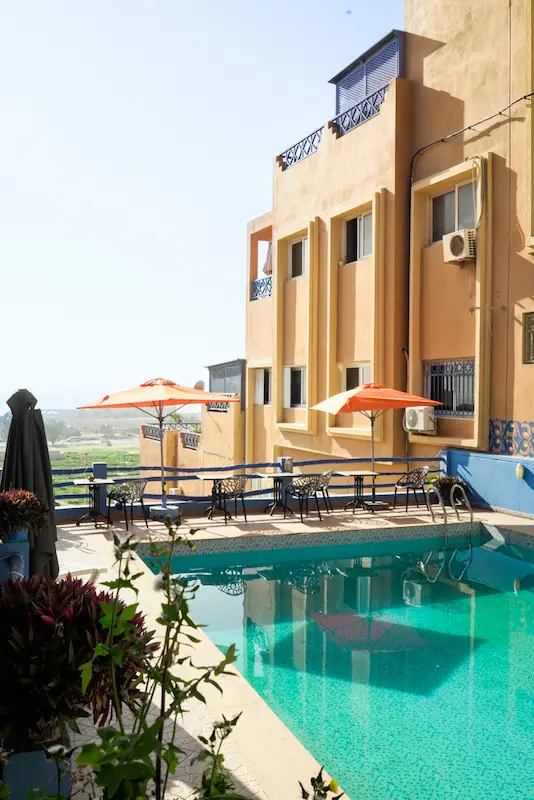Surf residence accommodation in Tamraght Morocco with private rooms for a surf camp stay near Agadir